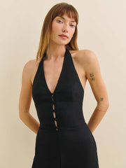 Sofia Linen Jumpsuit - Black
