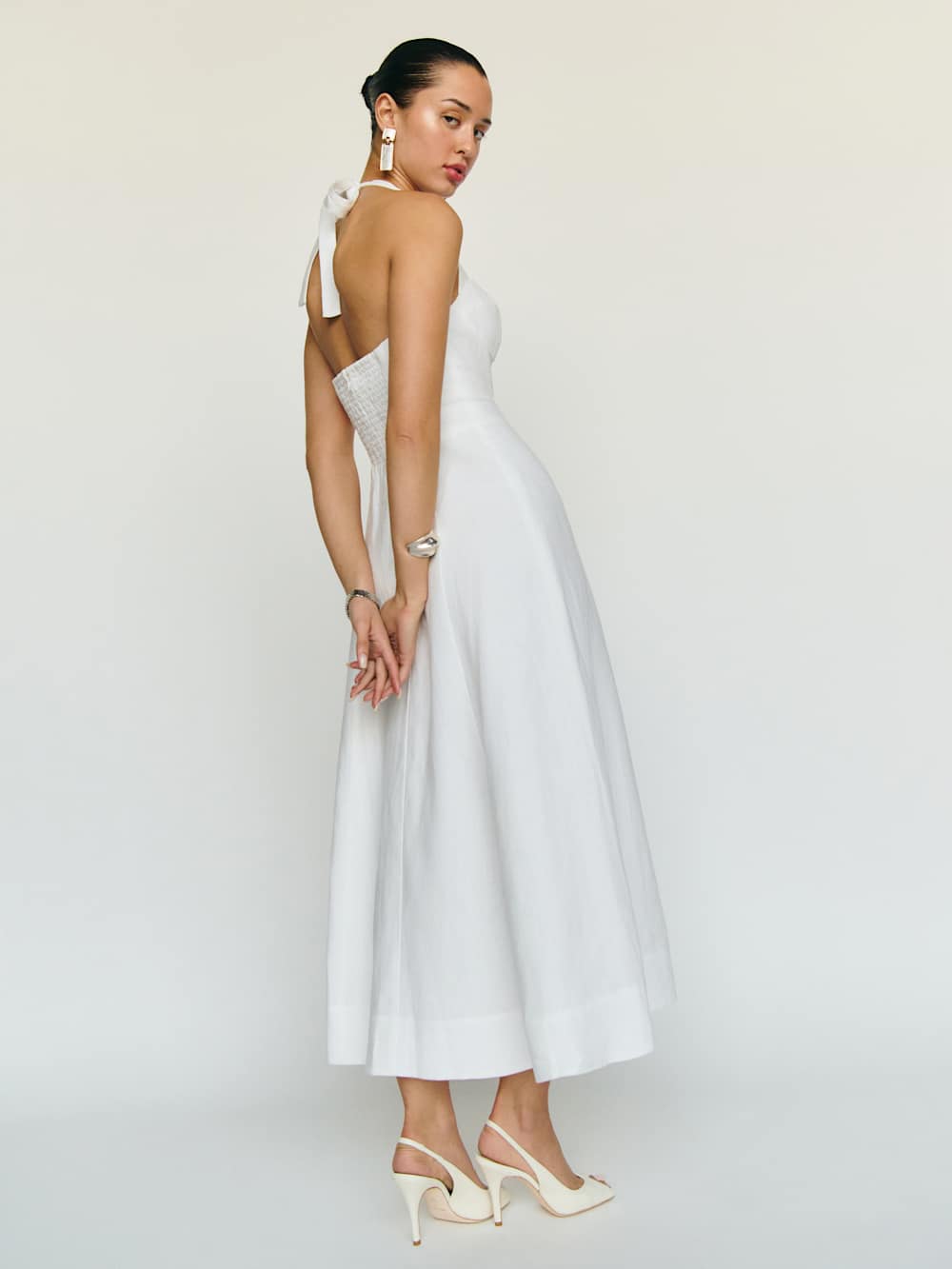 Tala Linen Dress - White