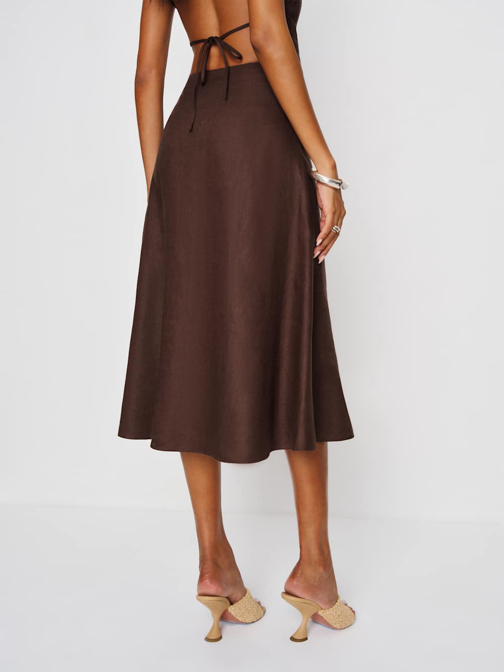 Ivy Linen Skirt - Cafe