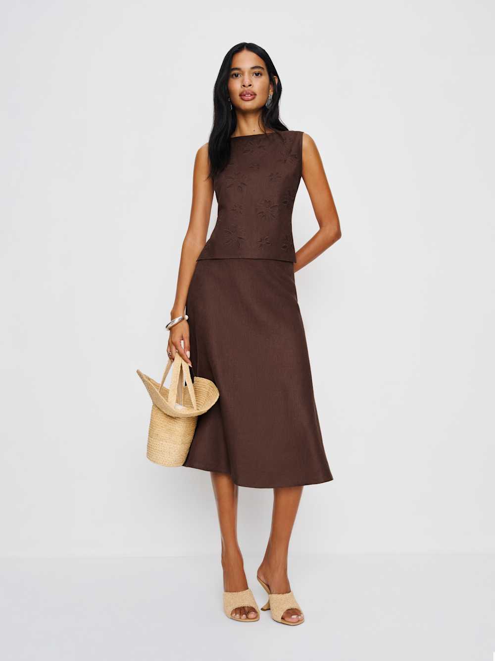 Ivy Linen Skirt - Cafe