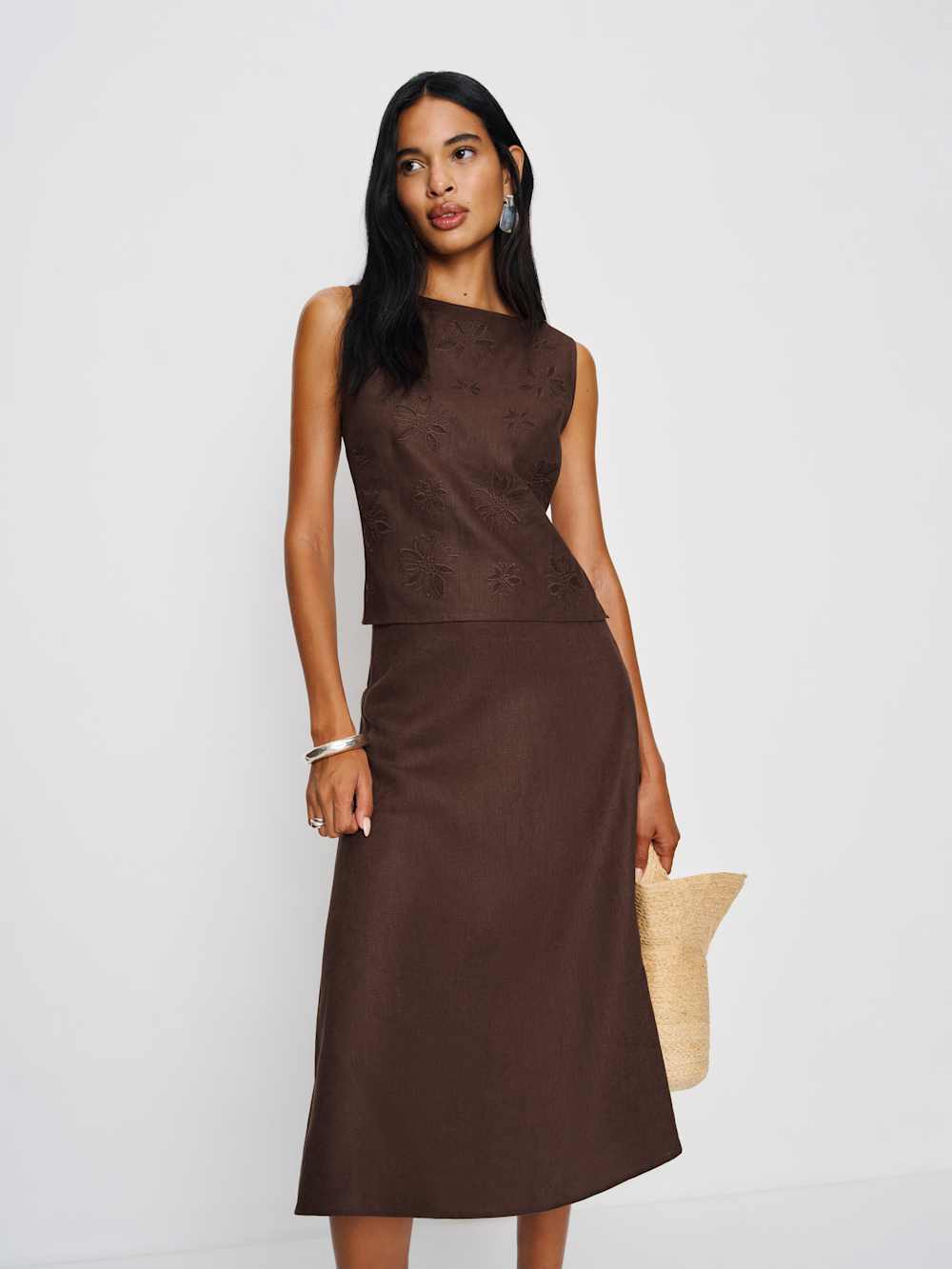 Ivy Linen Skirt - Cafe