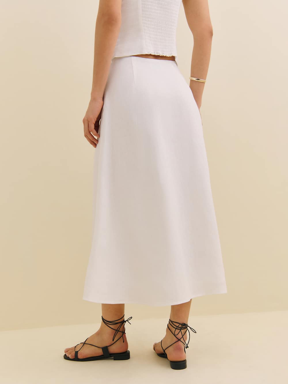 Ivy Linen Skirt - White