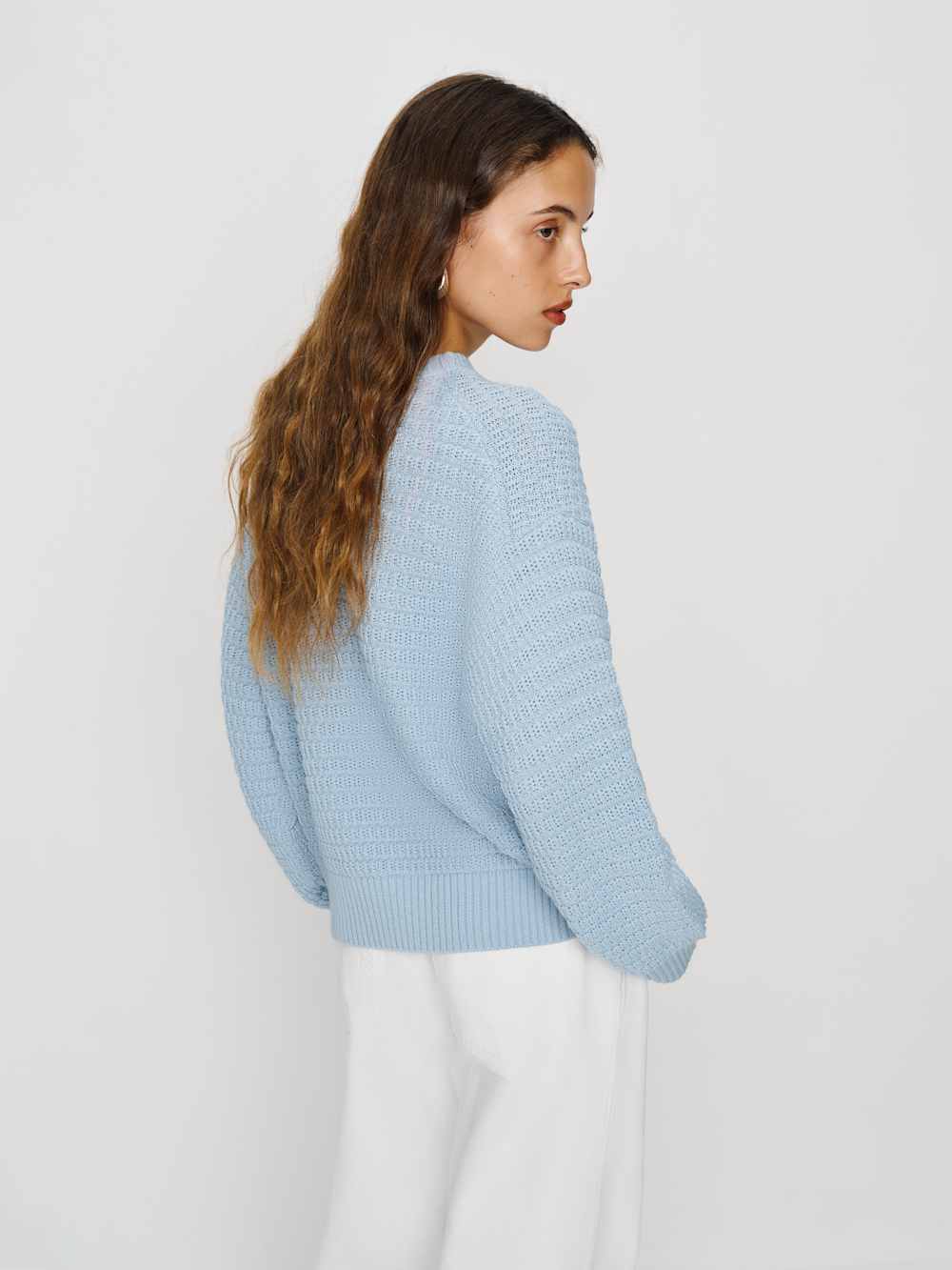 Collie Oversized Cotton Crew - Mineral