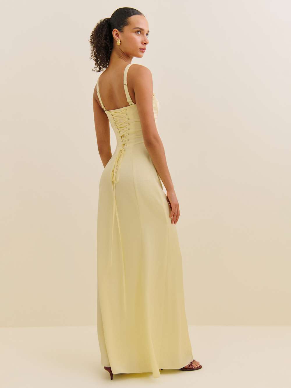 Petites Britney Satin Dress - Buttercup