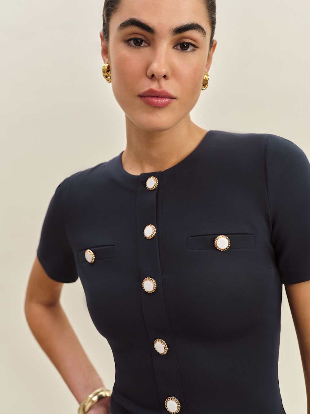 Ellen Knit Top - Navy