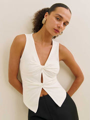 Tefi Knit Top - Fior Di Latte