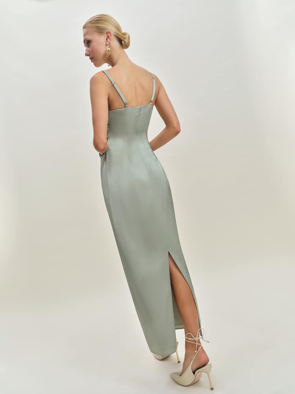 Vesper Satin Dress - Salvia