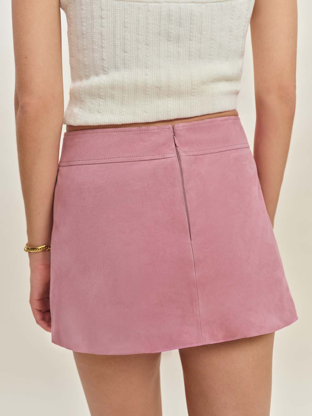 Layla Low Waist Suede Skirt - Sugar Plum