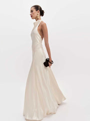 Roy Satin Dress - Fior Di Latte