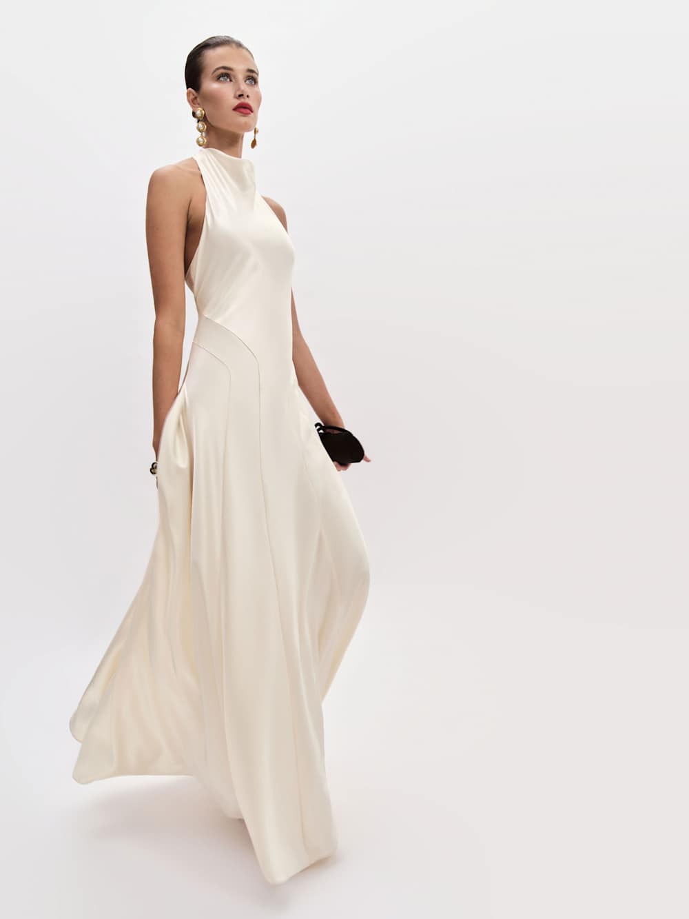 Roy Satin Dress - Fior Di Latte