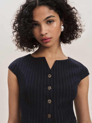 Lola Knit Two Piece - Navy Pinstripe
