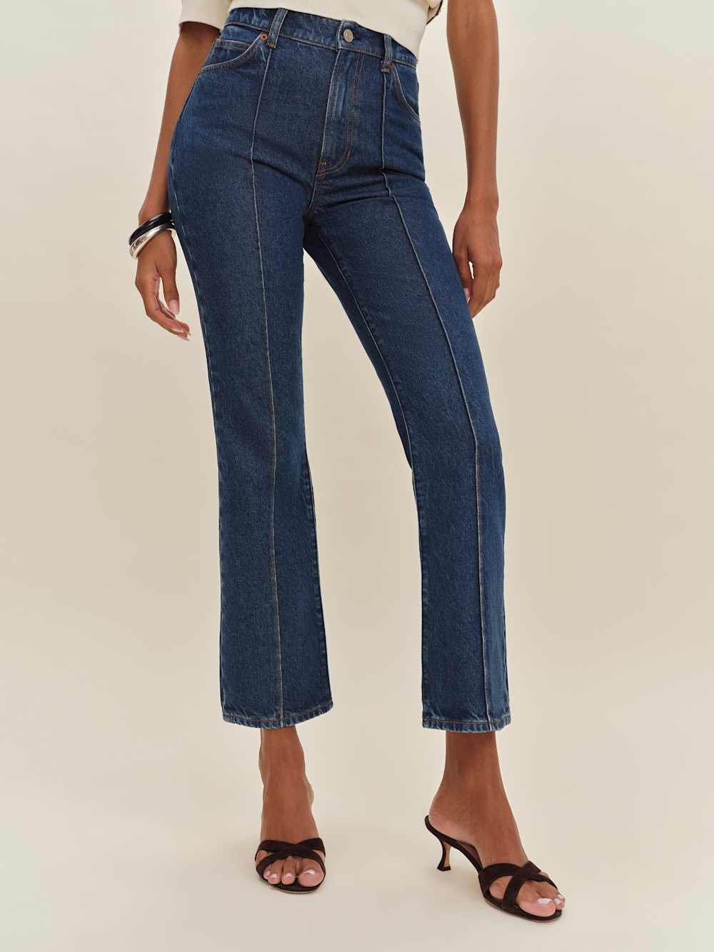 Mia High Rise Vintage Ankle Bootcut Jeans - Cleary Pintuck