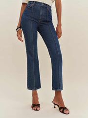 Mia High Rise Vintage Ankle Bootcut Jeans - Cleary Pintuck