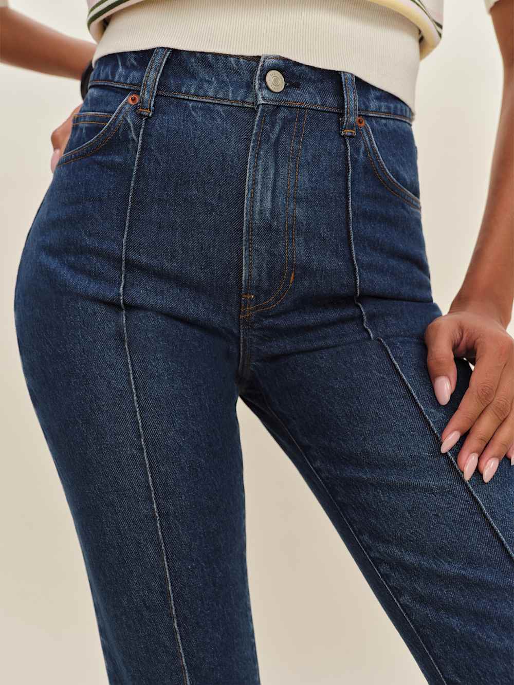 Mia High Rise Vintage Ankle Bootcut Jeans - Cleary Pintuck