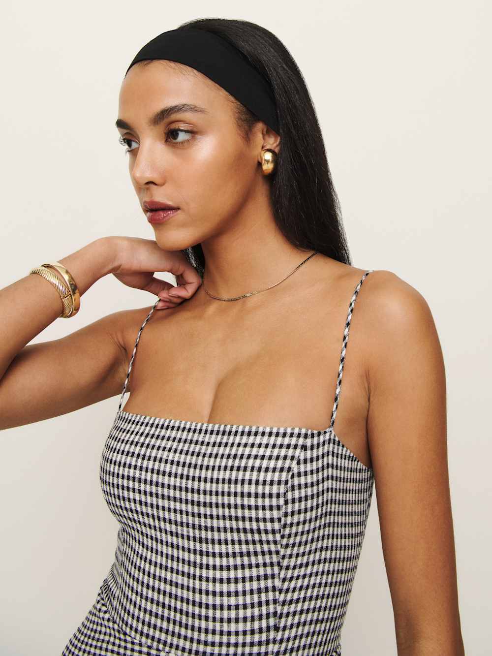 Petites Monette Linen Dress - Remy Check