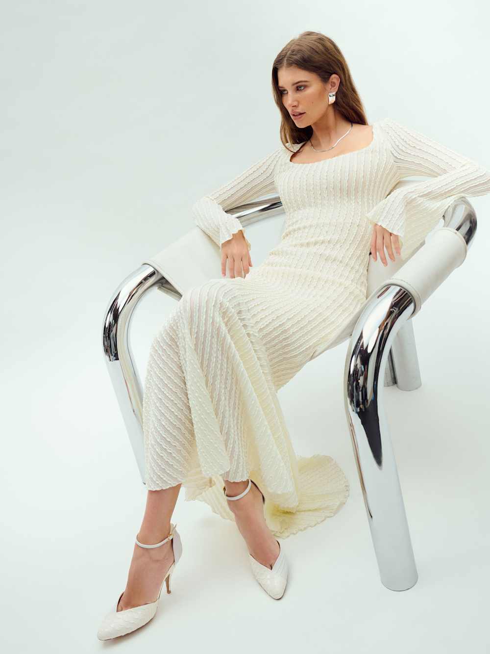 Tilda Knit Dress - White
