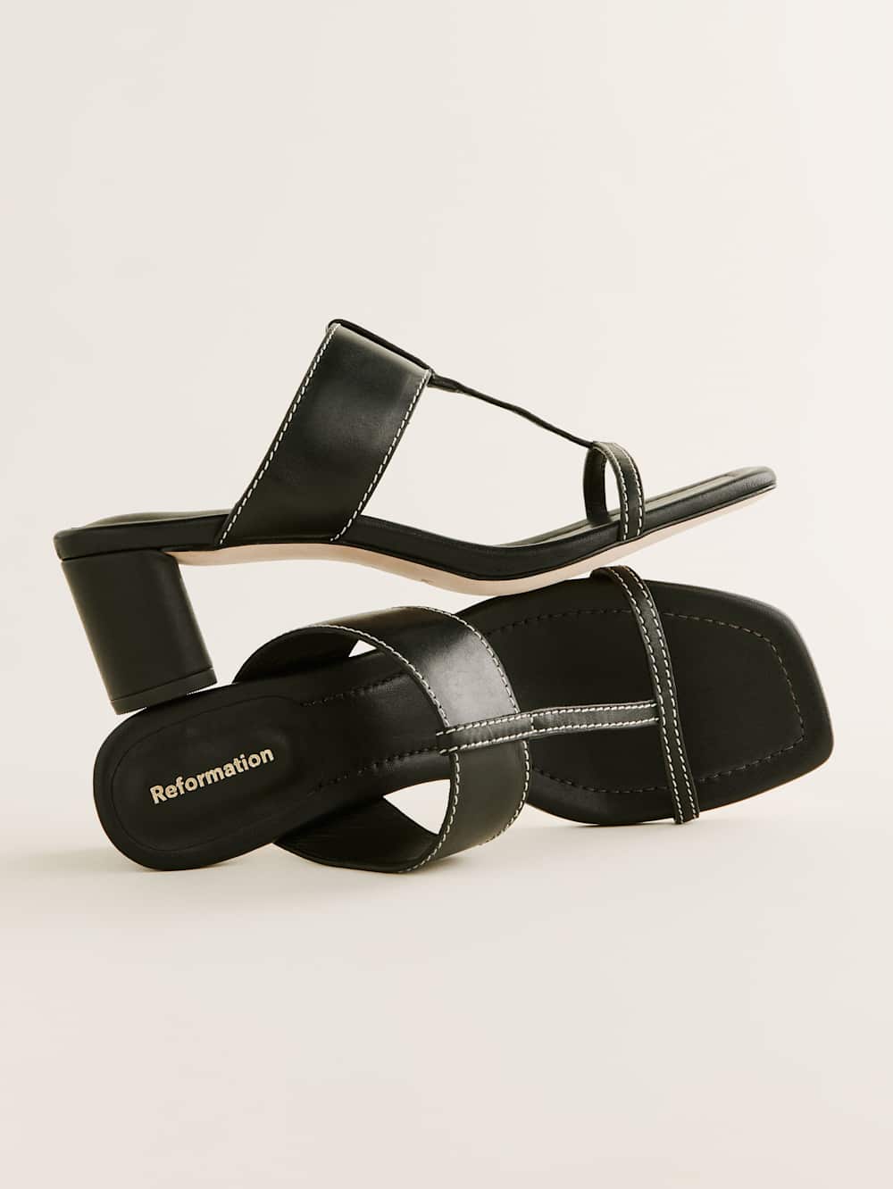 Sardinia Heeled Sandal - Black Leather
