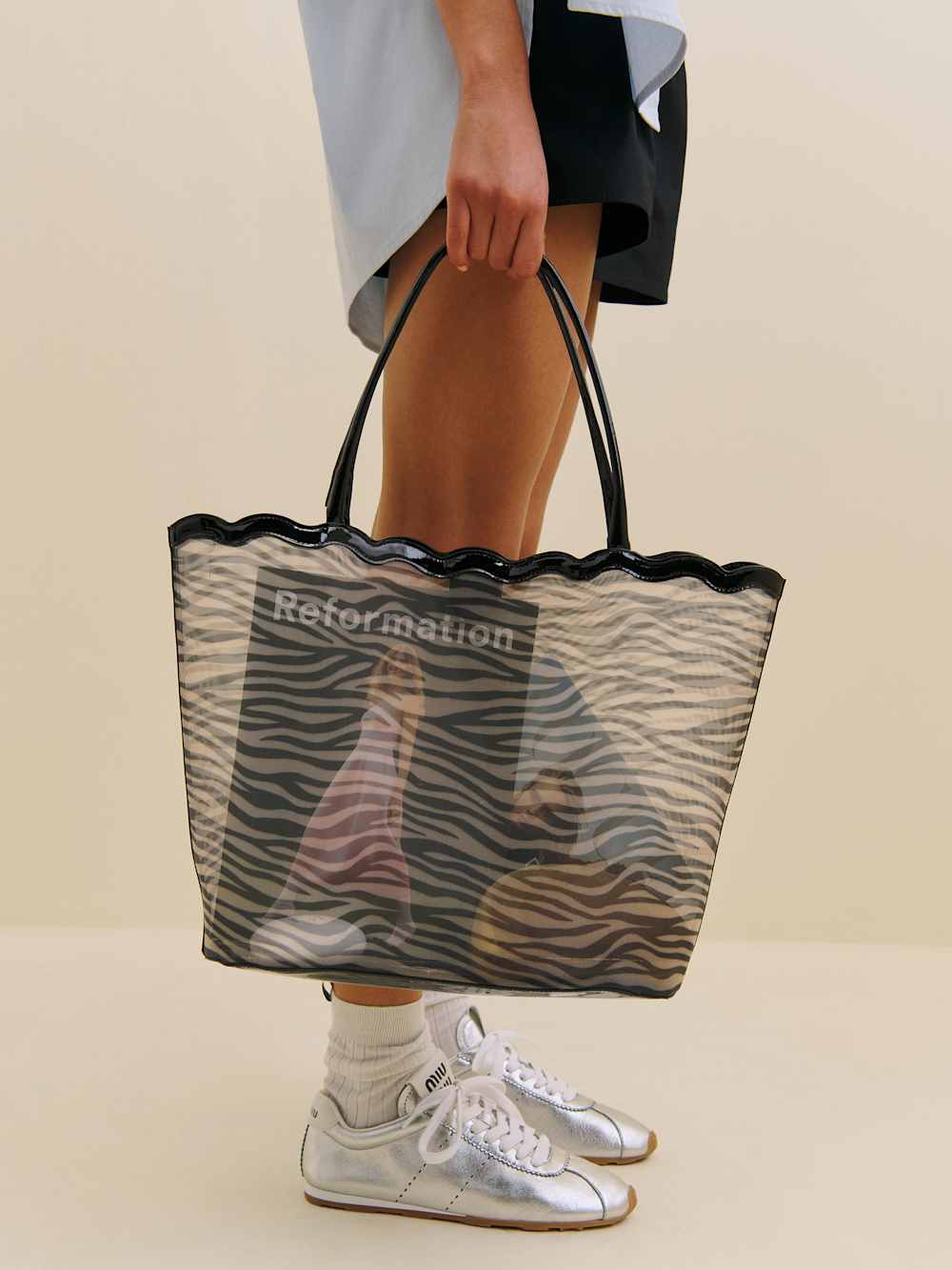 Isabella Tote - Zebra Mesh