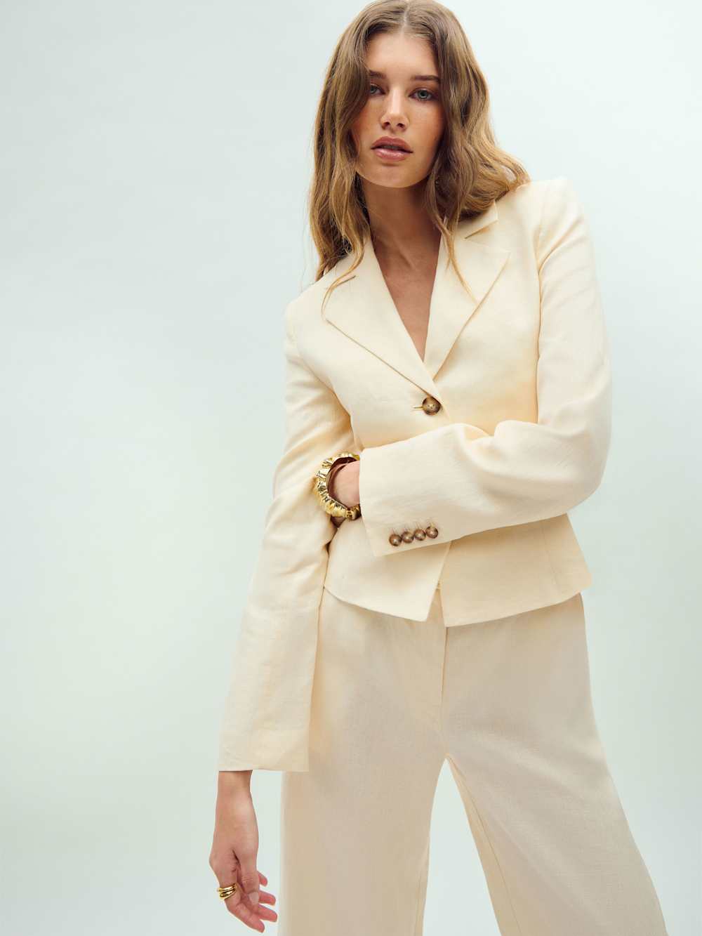 Easton Linen Jacket - Sugar