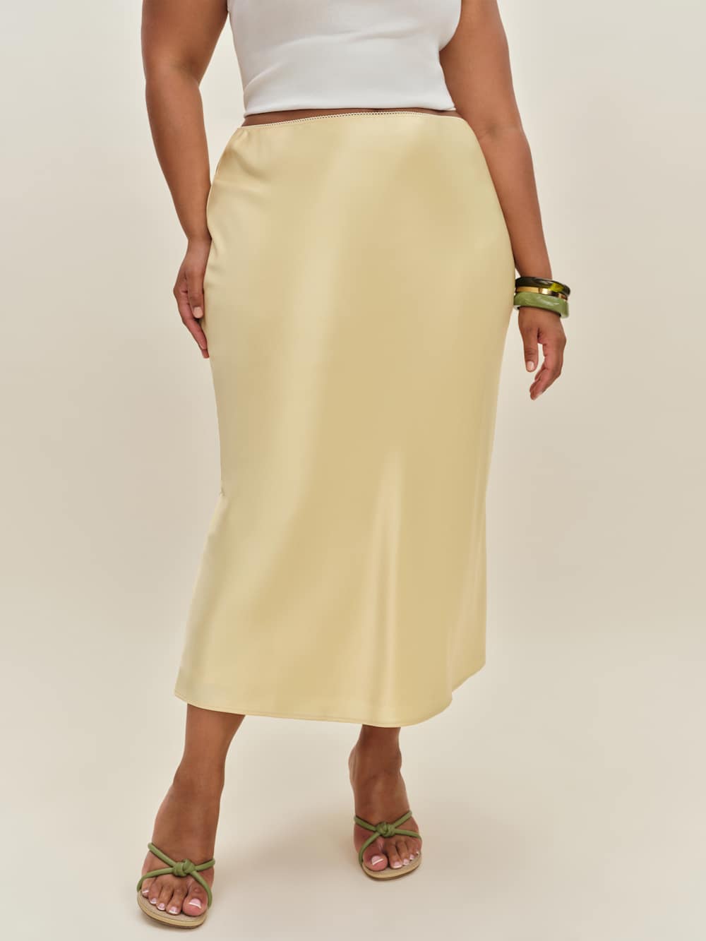 Layla Satin Skirt Es - Blonde