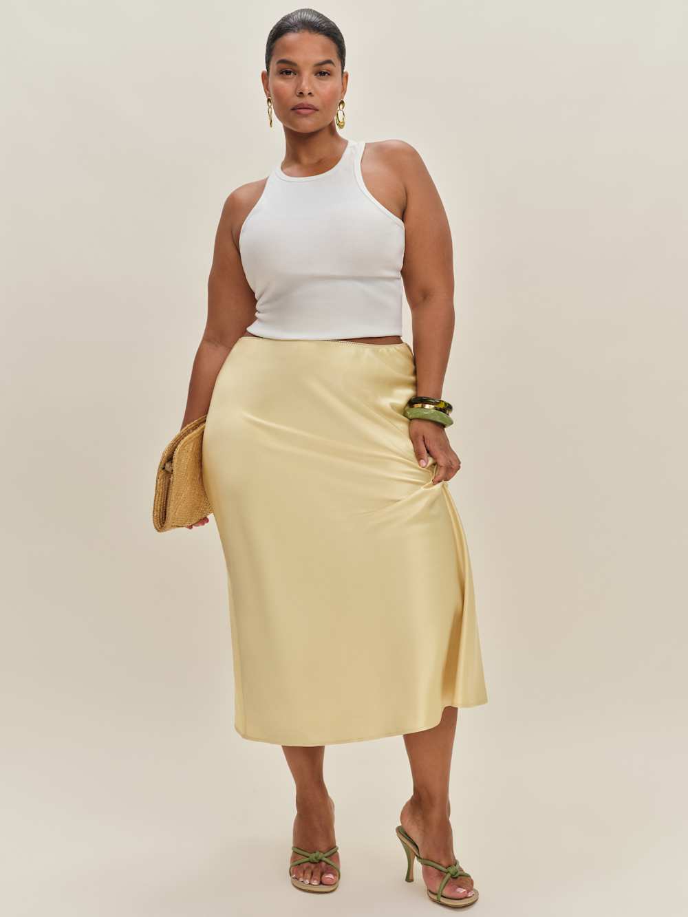 Layla Satin Skirt Es - Blonde