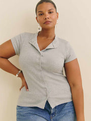 Raelynn Knit Top Es - Heather Grey