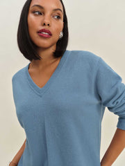 Remi Cashmere V Neck - Bluebell