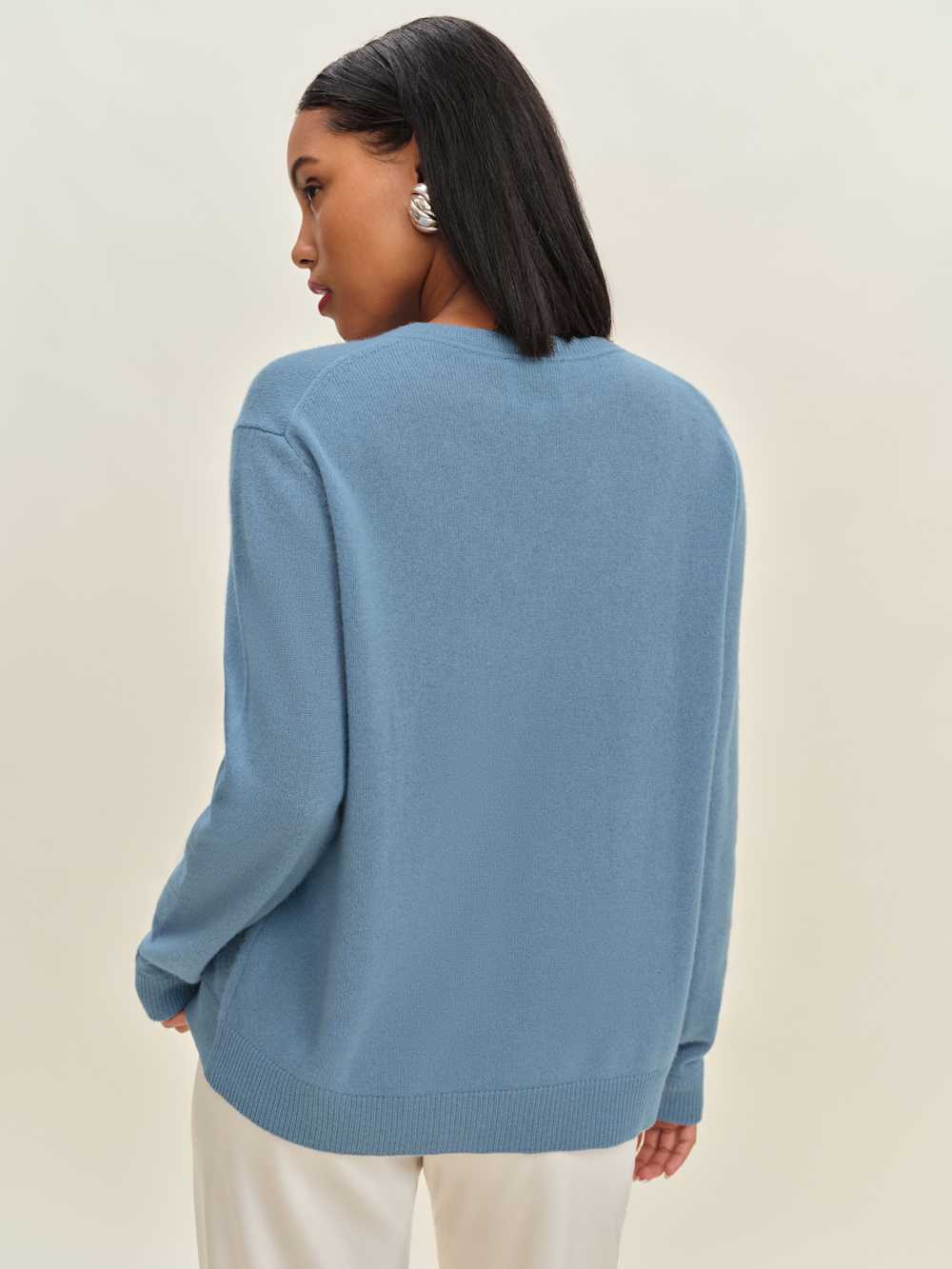 Remi Cashmere V Neck - Bluebell
