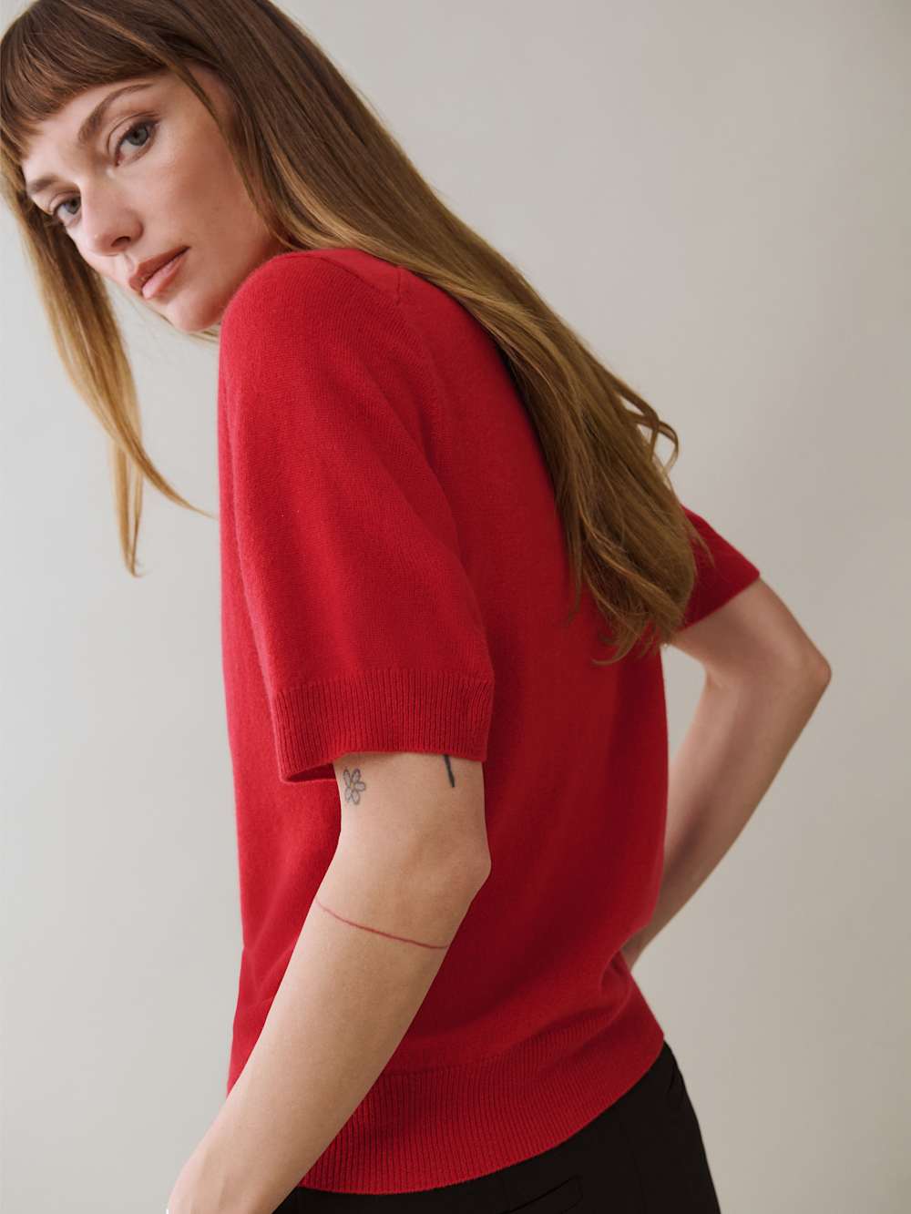 Louise Cashmere Polo Sweater - Sundried Tomato