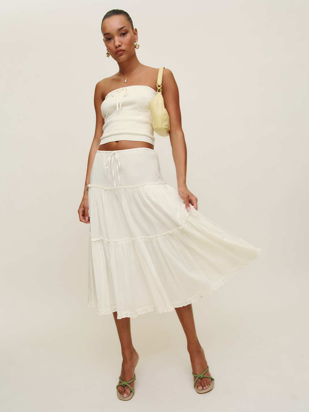 Zazie Cotton Strapless Sweater - Fior Di Latte