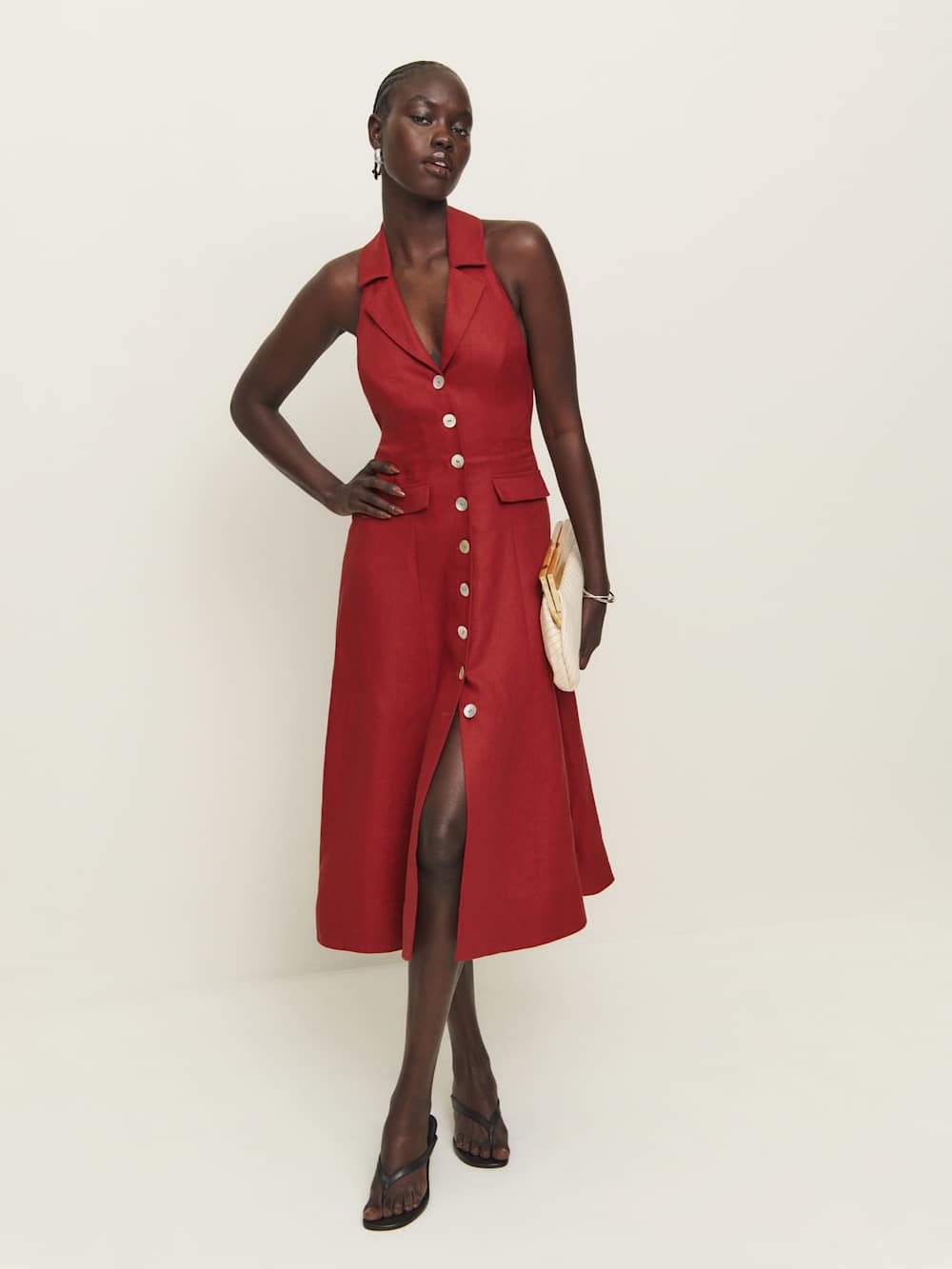 Masha Linen Dress - Sundried Tomato