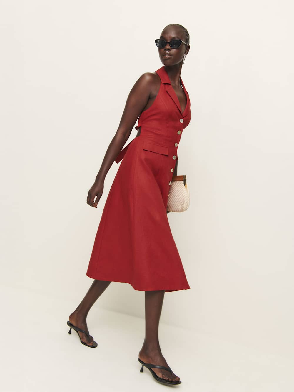 Masha Linen Dress - Sundried Tomato
