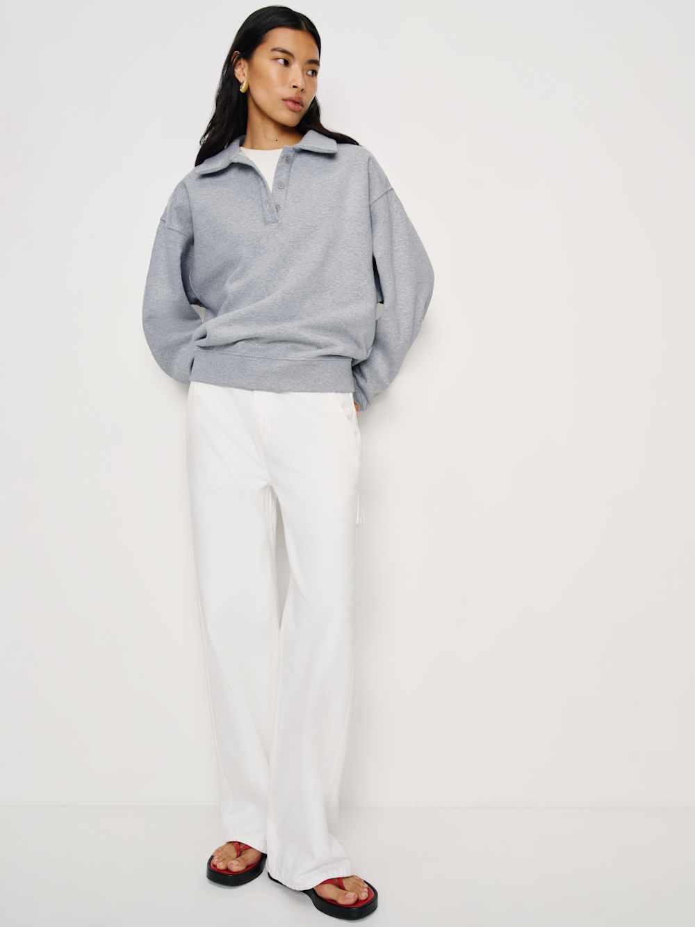Nico Classic Polo Sweatshirt - Heather Grey