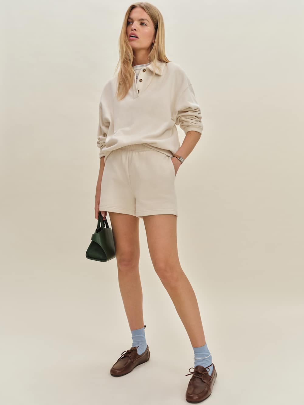 Leon Sweat Short - Almond