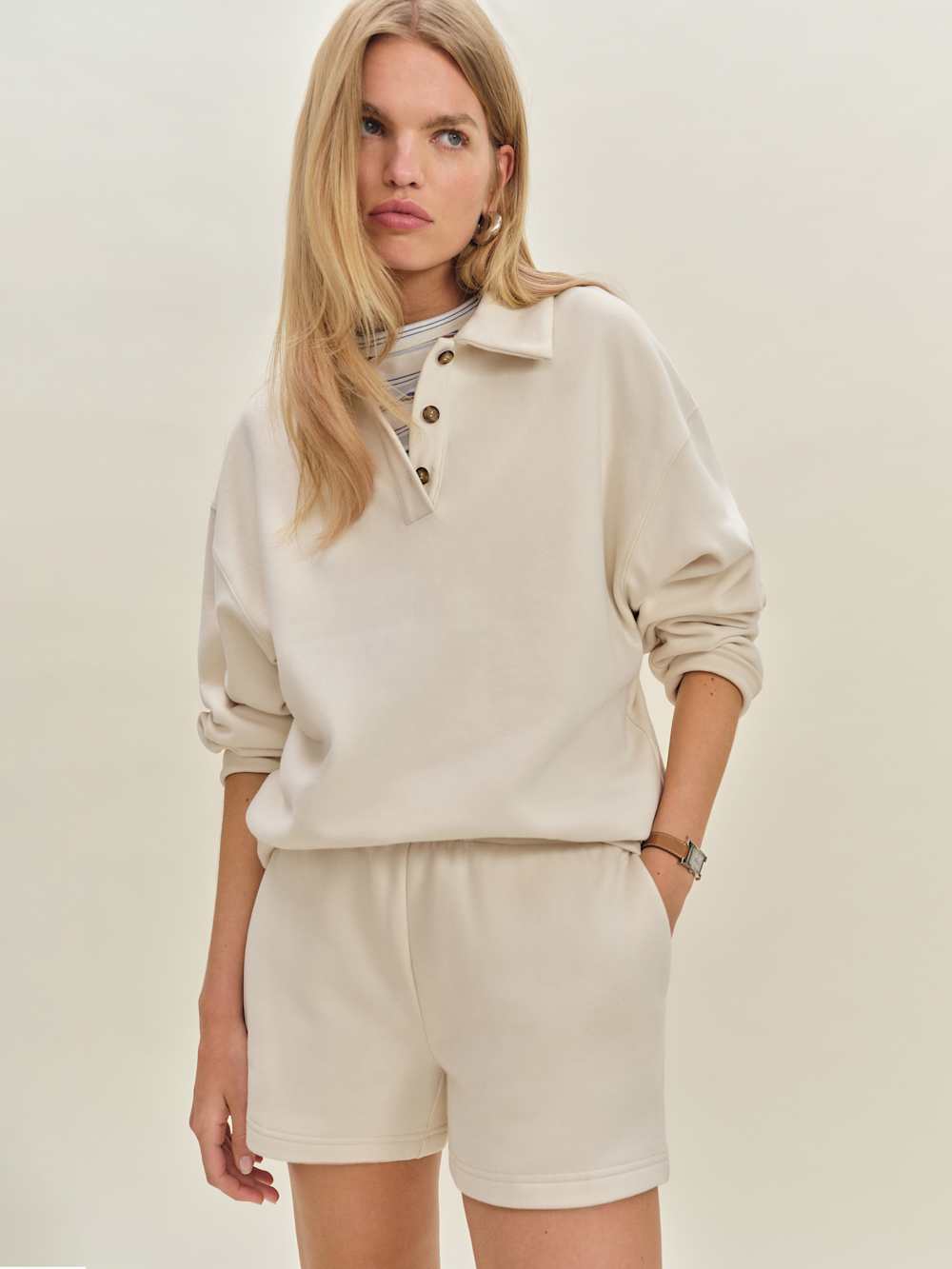 Leon Sweat Short - Almond