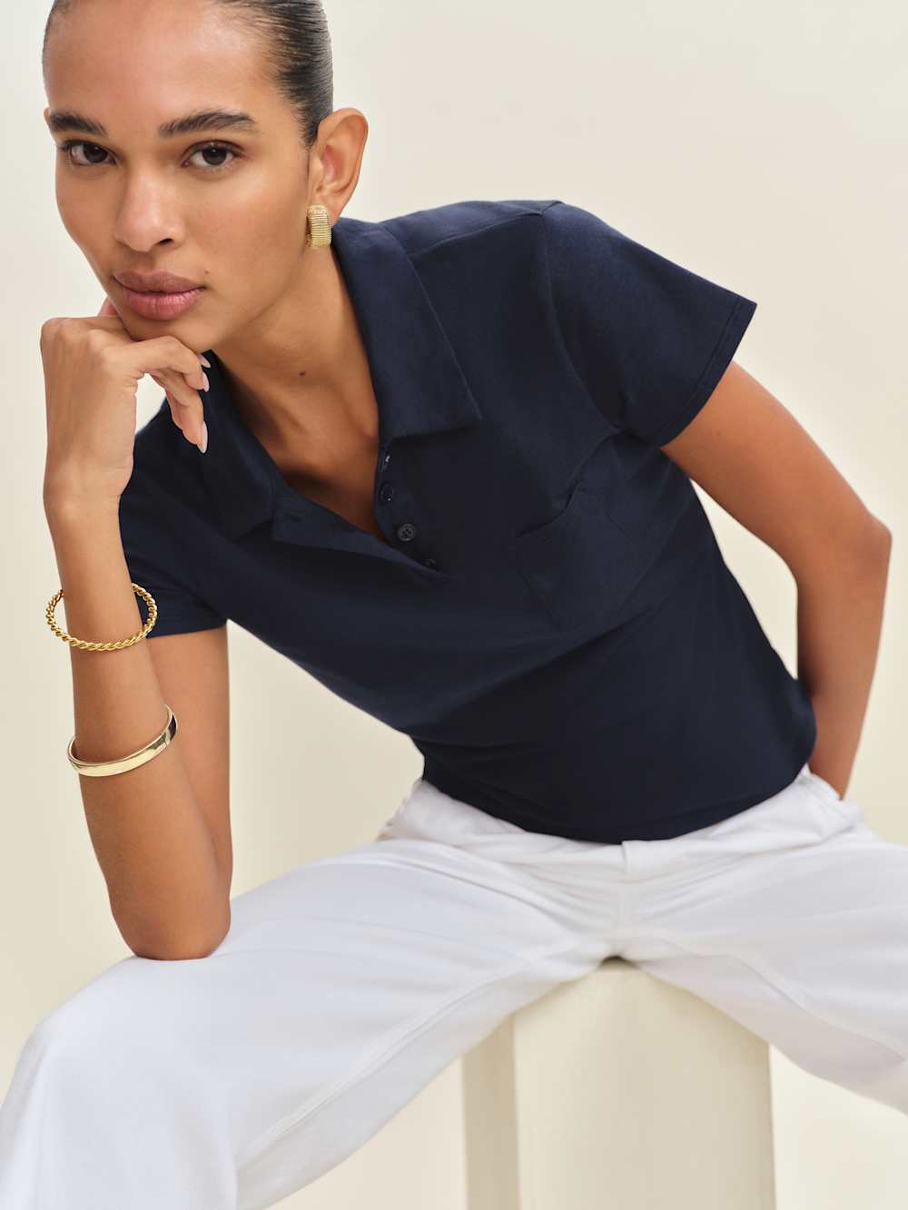 Louie T-shirt Polo - Navy