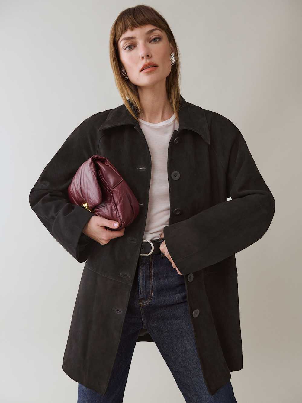 Veda Celine Jacket - Black Suede