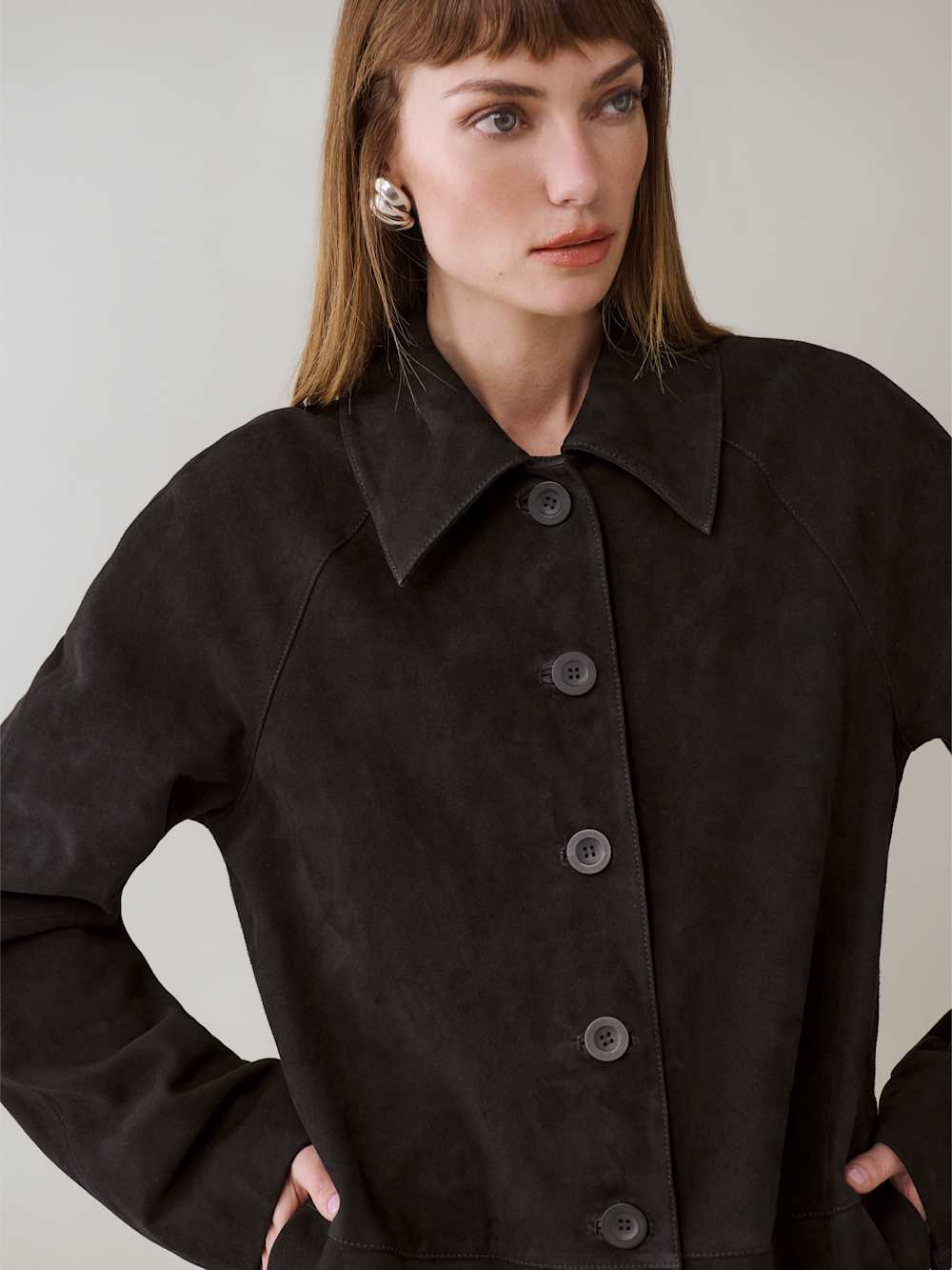 Veda Celine Jacket - Black Suede