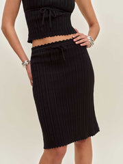 Erin Cotton Sweater Set - Black