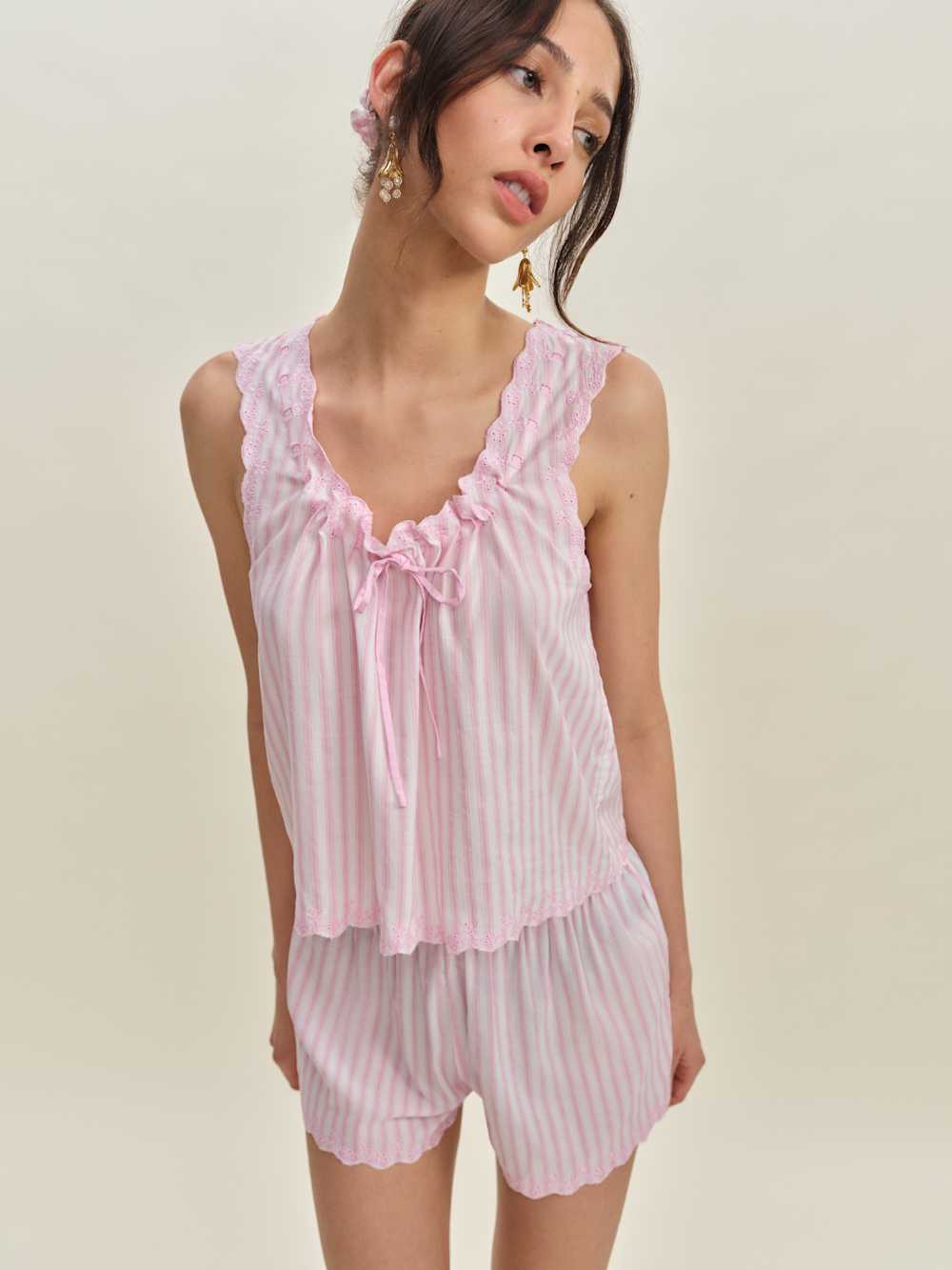 Hazel Pajama Set - Hummingbird Stripe