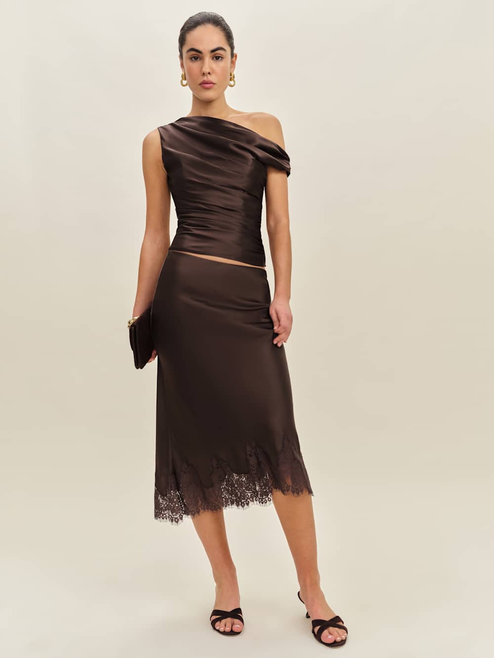 Hera Silk Top - Black Bean