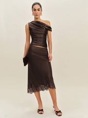 Hera Silk Top - Black Bean