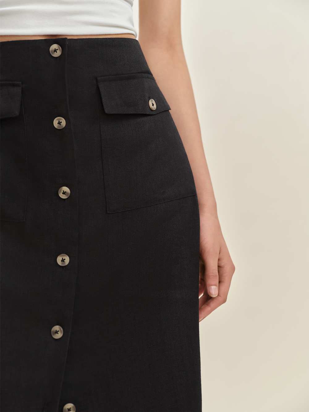Britt Linen Skirt - Black