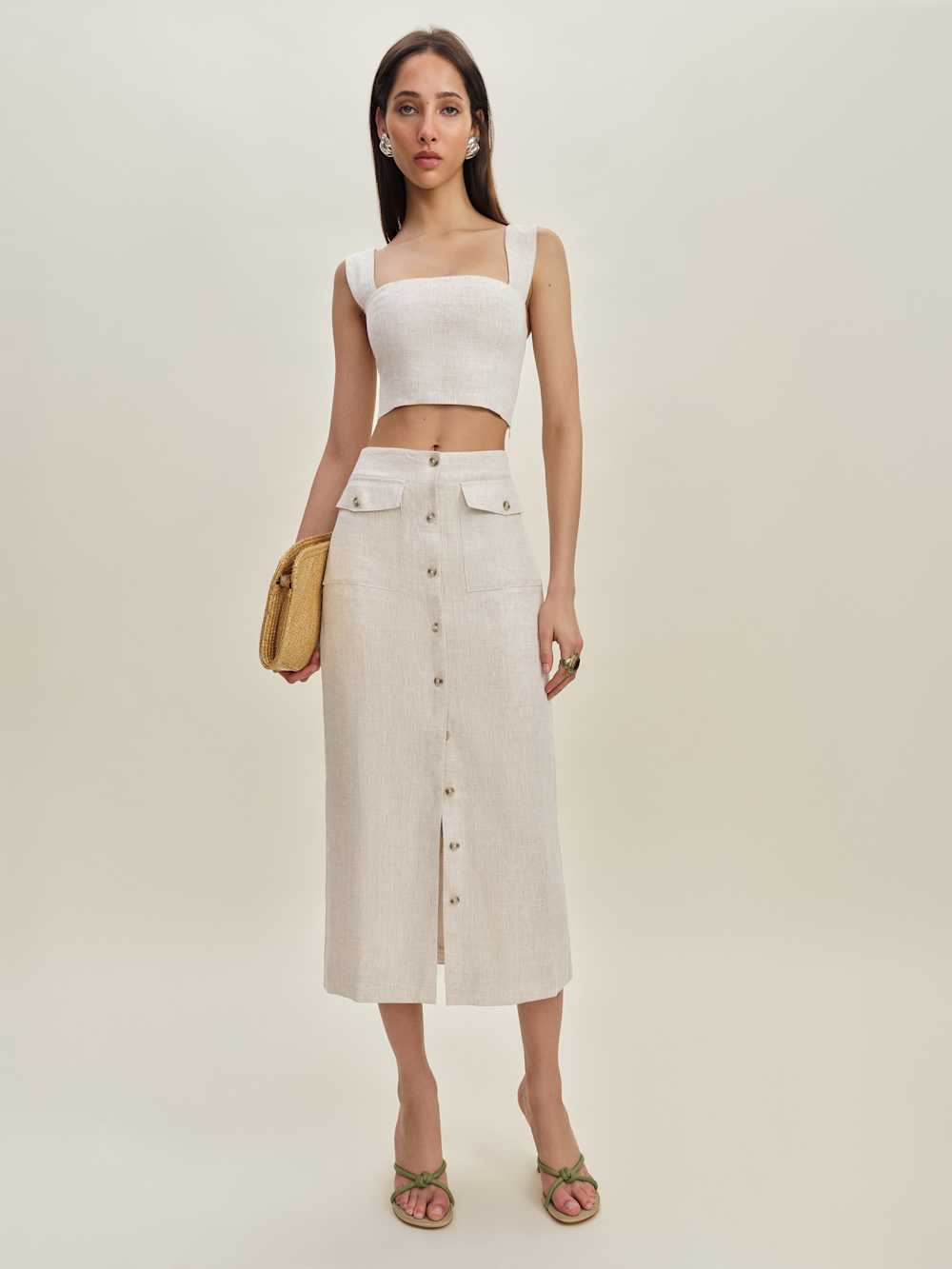 Britt Linen Skirt - Oatmeal