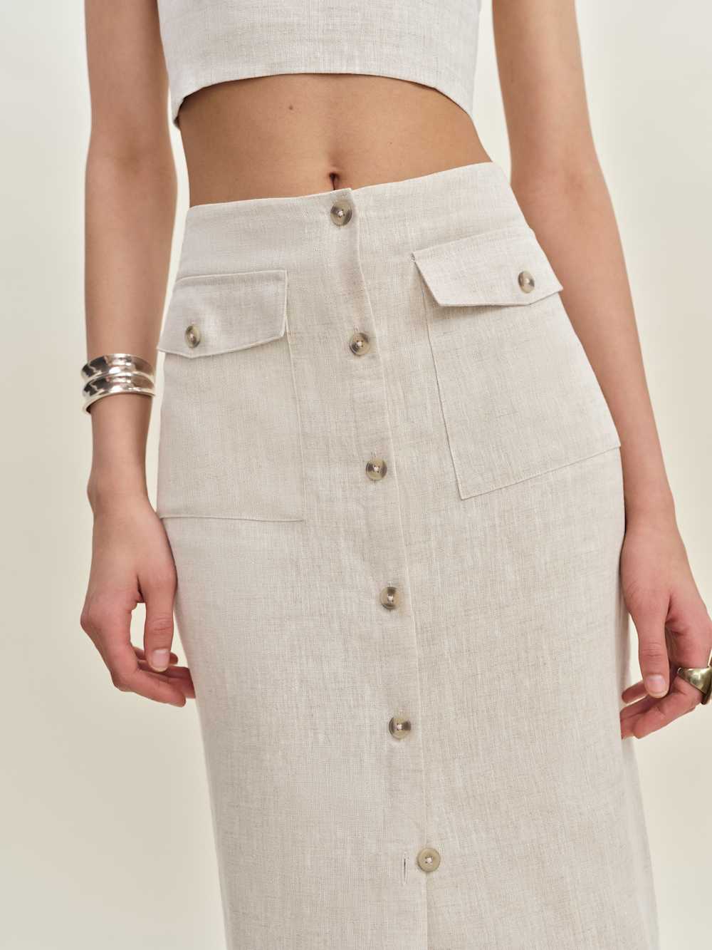 Britt Linen Skirt - Oatmeal