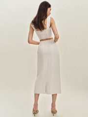 Britt Linen Skirt - Oatmeal