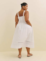 Everett Linen Dress Es - White