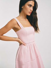 Petites Everett Linen Dress - Cherry Blossom