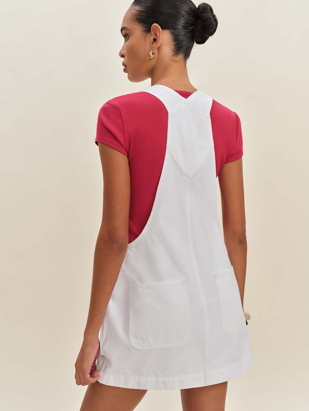 Fawn Denim Skirtall - Optic White