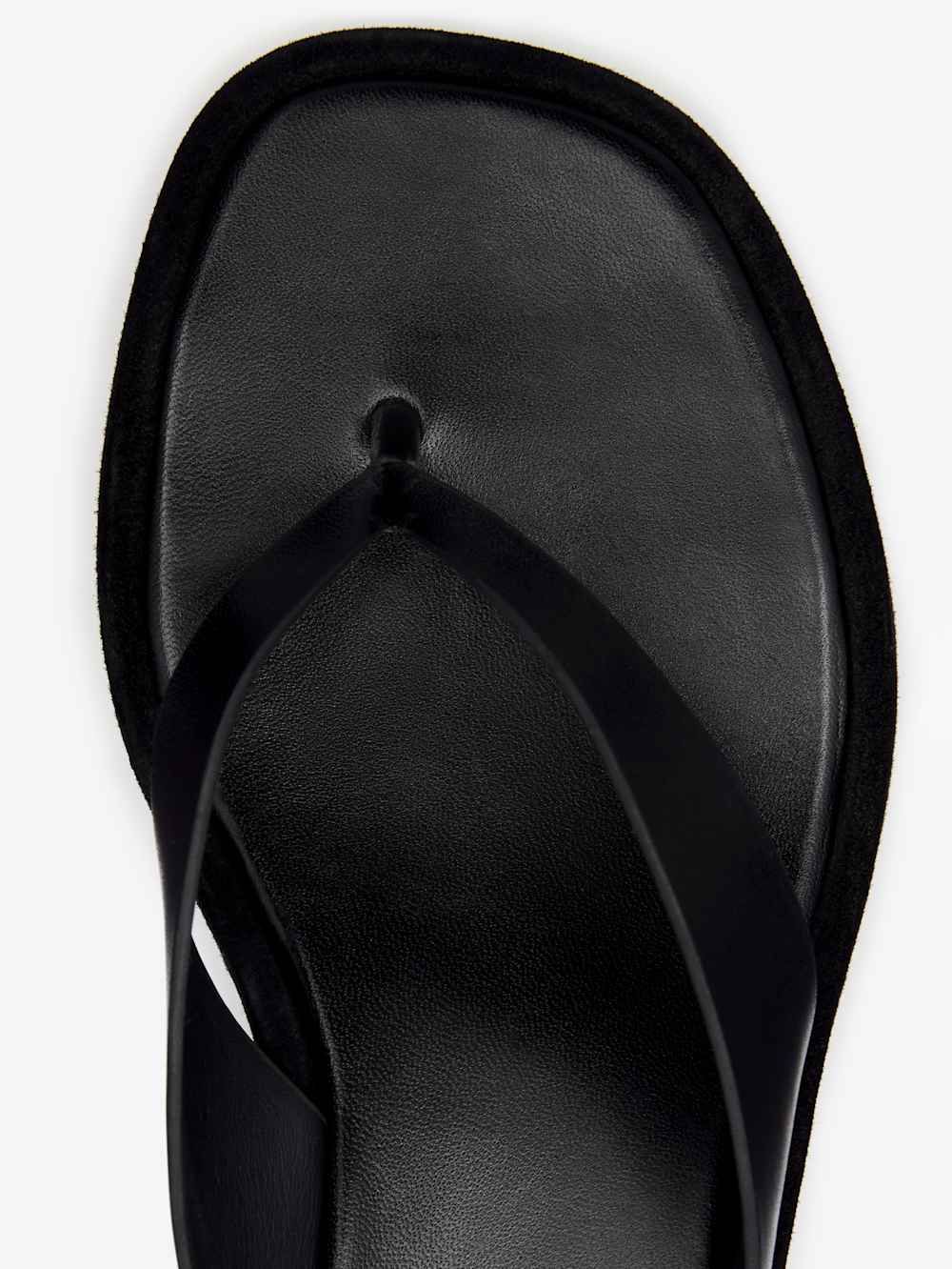 Eden Platform Thong - Black Suede Leather